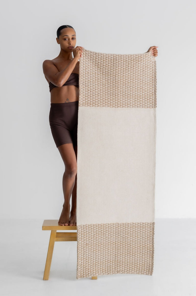 Diamond Yoga Mat - Clay & Cream