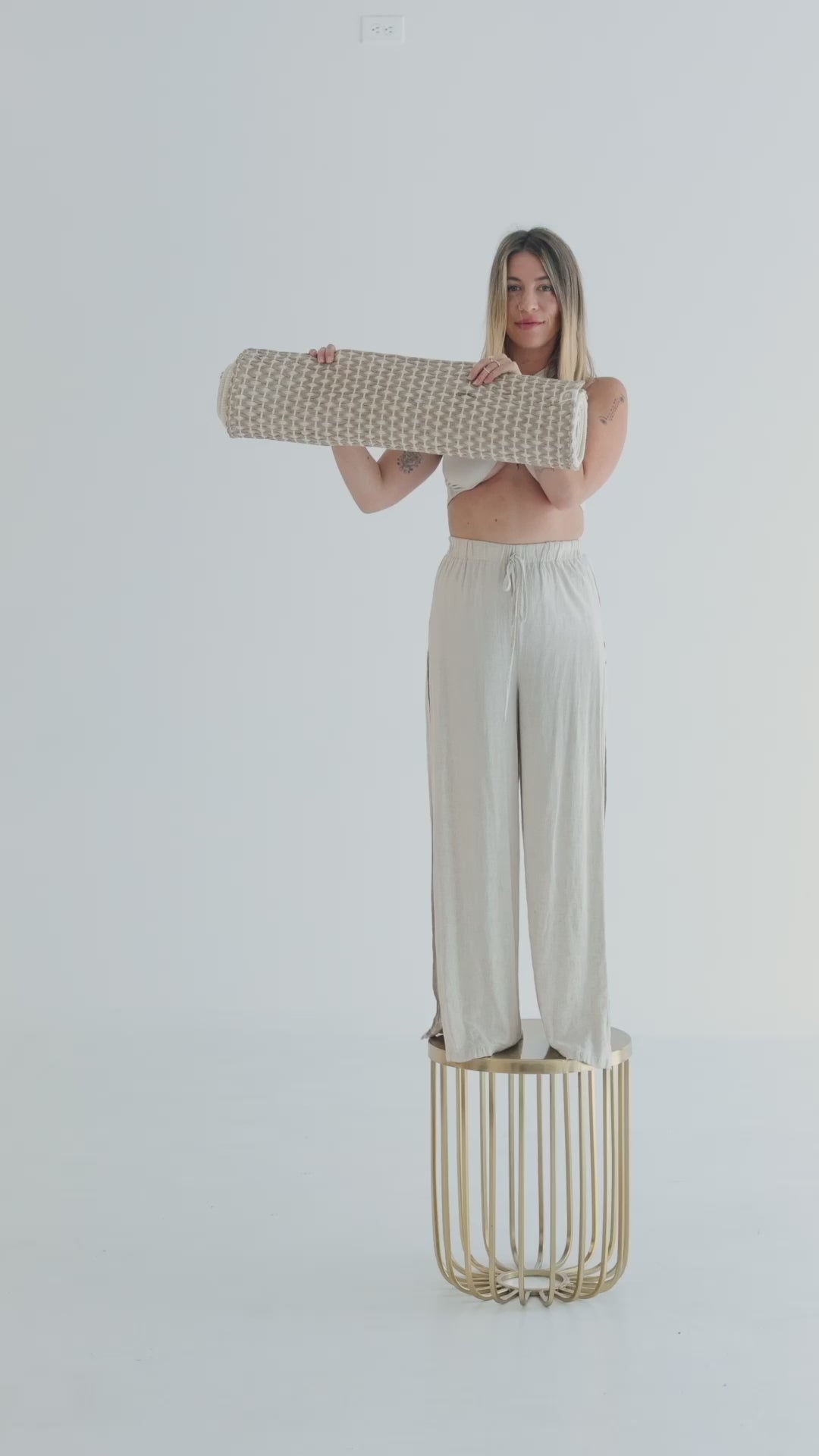 Diamond Yoga Mat - Clay & Cream