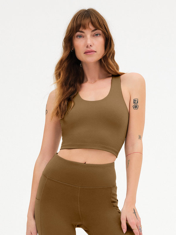 MATE Organic Stretch Racer Tank - Limited Edition Basil