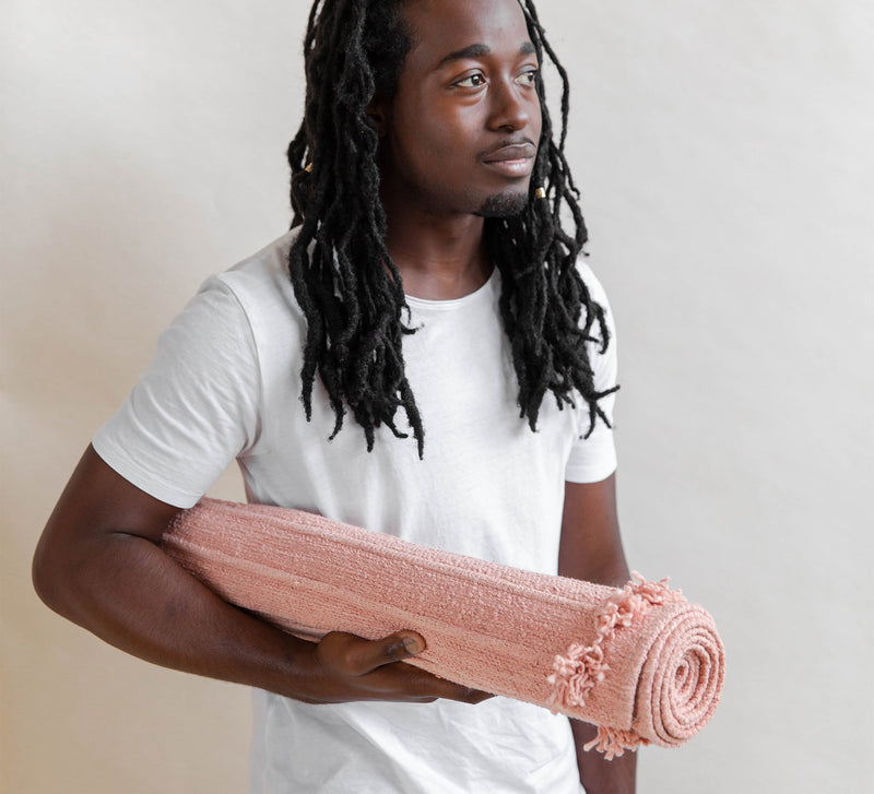 Eco-friendly Yoga Mat, organic cotton yoga mat, herbal dyed, plant dyed, yoga rug